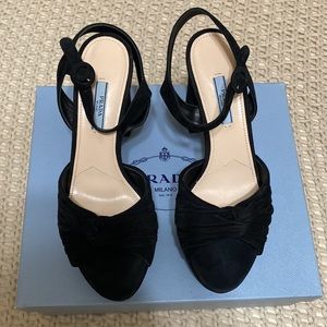 Prada Suede Platform Heels
